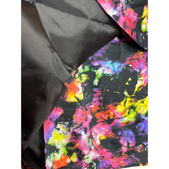 Vince Camuto Abstract Satin Mini Skirt Size 10 | Bold Print Fall Workwear - Picture 7 of 11
